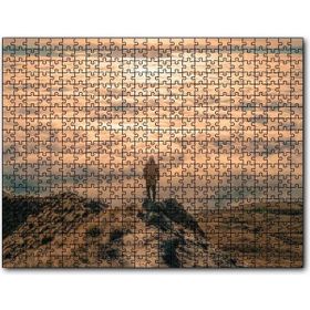 Cakapuzzle Kayalar Üstündeki Adam ve Bulutlar Mdf 1000 Parça Puzzle