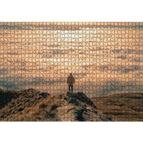 Cakapuzzle Kayalar Üstündeki Adam ve Bulutlar Mdf 1000 Parça Puzzle