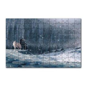Cakapuzzle Kayalık Duvar Karlar Beyaz Kurt ve Şövalye 120 Parça Ahşap Puzzle