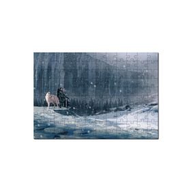 Cakapuzzle Kayalık Duvar Karlar Beyaz Kurt ve Şövalye Mdf 1000 Parça Puzzle