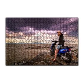 Cakapuzzle Kayalıklar Deniz Bulutlar ve Motorlu Adam 255 Parça Puzzle