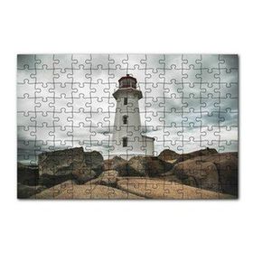 Cakapuzzle Kayalıklar Deniz Feneri ve Bulutlu Gökler 120 Parça Ahşap Puzzle