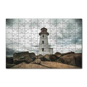 Cakapuzzle Kayalıklar Deniz Feneri ve Bulutlu Gökler 120 Parça Ahşap Puzzle