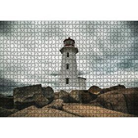 Cakapuzzle Kayalıklar Deniz Feneri ve Bulutlu Gökler 120 Parça Ahşap Puzzle