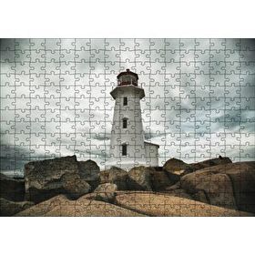 Cakapuzzle Kayalıklar Deniz Feneri ve Bulutlu Gökler 120 Parça Ahşap Puzzle