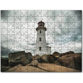 Cakapuzzle Kayalıklar Deniz Feneri ve Bulutlu Gökler Mdf 255 Parça Puzzle