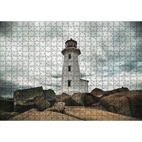 Cakapuzzle Kayalıklar Deniz Feneri ve Bulutlu Gökler Mdf 500 Parça Puzzle