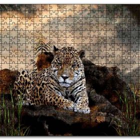 Cakapuzzle Kayalıklarda Jaguar Karabulutlar Görseli Mdf 120 Parça Puzzle