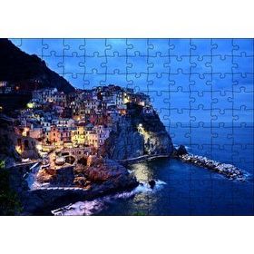 Cakapuzzle Kayalıkların Üzerindeki Sahil Kasabası 255 Parça Puzzle