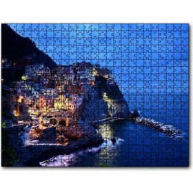 Cakapuzzle Kayalıkların Üzerindeki Sahil Kasabası Mdf 500 Parça Puzzle