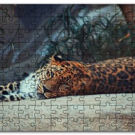 Cakapuzzle Kayanın Üzerinde Dinlenen Uykulu Jaguar Mdf 120 Parça Puzzle