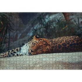 Cakapuzzle Kayanın Üzerinde Dinlenen Uykulu Jaguar Mdf 500 Parça Puzzle
