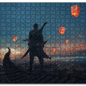 Cakapuzzle Kayıktaki Savaşçı ve Uçan Fenerler Mdf 120 Parça Puzzle