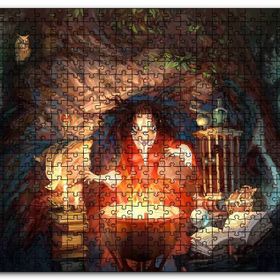 Cakapuzzle Kazanın Başında Cadı ve Büyü Kitapları Mdf 120 Parça Puzzle