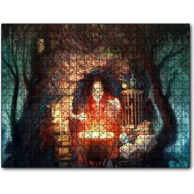 Cakapuzzle Kazanın Başında Cadı ve Büyü Kitapları Mdf 500 Parça Puzzle