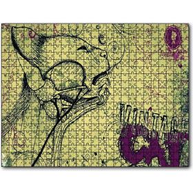 Cakapuzzle Kedi Detaylı Kesit Çizim Mdf 1000 Parça Puzzle