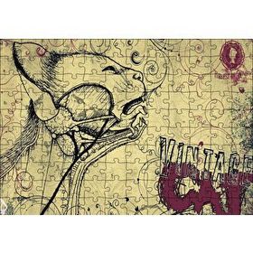 Cakapuzzle Kedi Detaylı Kesit Çizim Mdf 120 Parça Puzzle