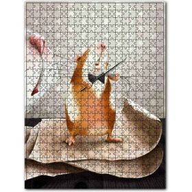 Cakapuzzle Kedinin Bıyıklarıyla Keman Çalan Cesur Fare Ahşap 1000 Parça Puzzle