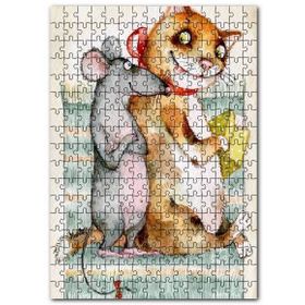 Cakapuzzle Kediyle Farenin Kıskandıran Dostluğu Mdf 500 Parça Puzzle