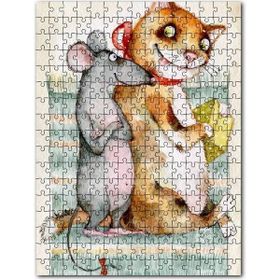 Cakapuzzle Kediyle Farenin Kıskandıran Dostluğu Mdf 500 Parça Puzzle