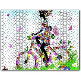 Cakapuzzle Kelebekler Bisikletli Kız 1000 Parça Puzzle