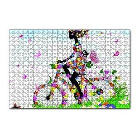 Cakapuzzle Kelebekler Bisikletli Kız 120 Parça Puzzle