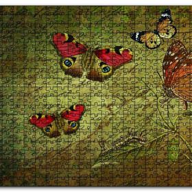 Cakapuzzle Kelebekler Ebruli Mdf 255 Parça Puzzle