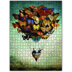 Cakapuzzle Kelebekli Uçan Balon 500 Parça Puzzle
