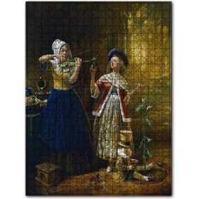 Cakapuzzle Keman Ağacı Kadın ve Çocukları Sürrealist Tablo 1000 Parça Puzzle