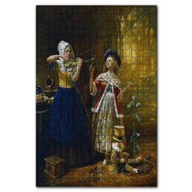 Cakapuzzle Keman Ağacı Kadın ve Çocukları Sürrealist Tablo 1000 Parça Puzzle