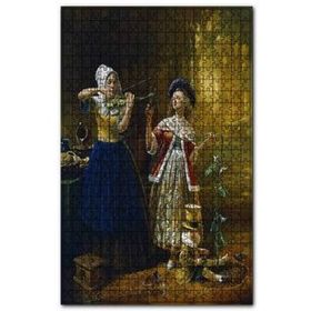 Cakapuzzle Keman Ağacı Kadın ve Çocukları Sürrealist Tablo 120 Parça Puzzle