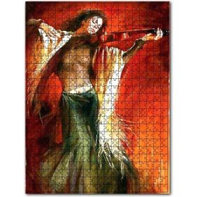 Cakapuzzle Keman Çalan Kadın Ahşap 255 Parça Puzzle