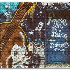 Cakapuzzle Keman ve Notalar Duvar Boyama Mdf 120 Parça Puzzle