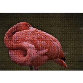 Cakapuzzle Kendine Sarılan Flamingo 120 Parça Ahşap Puzzle