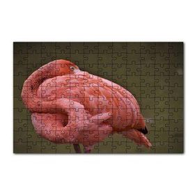 Cakapuzzle Kendine Sarınarak Dinlenen Flamingo 120 Parça Ahşap Puzzle