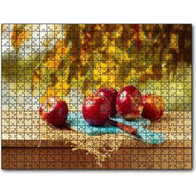 Cakapuzzle Kesme Tahtasında Kırmızı Elmalar Mdf 1000 Parça Puzzle