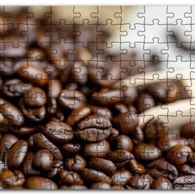 Cakapuzzle Keten Çuval Üzerinde Kahve Çekirdekleri Mdf 255 Parça Puzzle