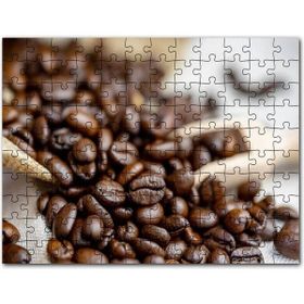 Cakapuzzle Keten Çuval Üzerinde Kahve Çekirdekleri Mdf 255 Parça Puzzle