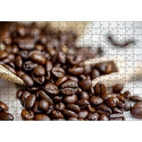 Cakapuzzle Keten Çuval Üzerinde Kahve Çekirdekleri Mdf 255 Parça Puzzle