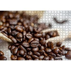 Cakapuzzle Keten Çuval Üzerinde Kahve Çekirdekleri Mdf 500 Parça Puzzle