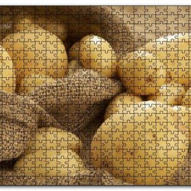 Cakapuzzle Keten Çuval ve Patatesler Mdf 500 Parça Puzzle