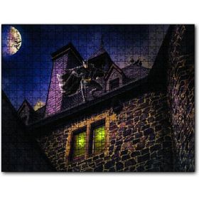 Cakapuzzle Kilise Çatısında Yarasa Adam Mdf 120 Parça Puzzle