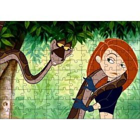 Cakapuzzle Kim Possible ve Kahverengi Yılan 120 Parça Ahşap Puzzle