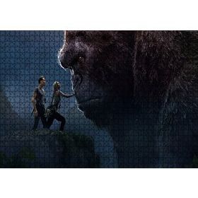 Cakapuzzle King Kong ve İnsanlar 120 Parça Ahşap Puzzle