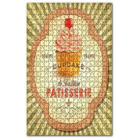 Cakapuzzle Kirazlı Kek Afişi Görseli Ahşap 1000 Parça Puzzle