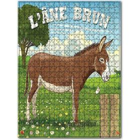 Cakapuzzle Kırda Kahve Rengi Eşek Şekilli Görsel Ahşap 1000 Parça Puzzle