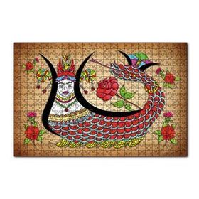 Cakapuzzle Kırem Zeminde Şahmaran 120 Parça Ahşap Puzzle
