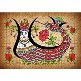 Cakapuzzle Kırem Zeminde Şahmaran 120 Parça Ahşap Puzzle