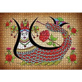 Cakapuzzle Kırem Zeminde Şahmaran 120 Parça Ahşap Puzzle