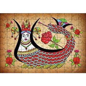 Cakapuzzle Kırem Zeminde Şahmaran Mdf 120 Parça Puzzle